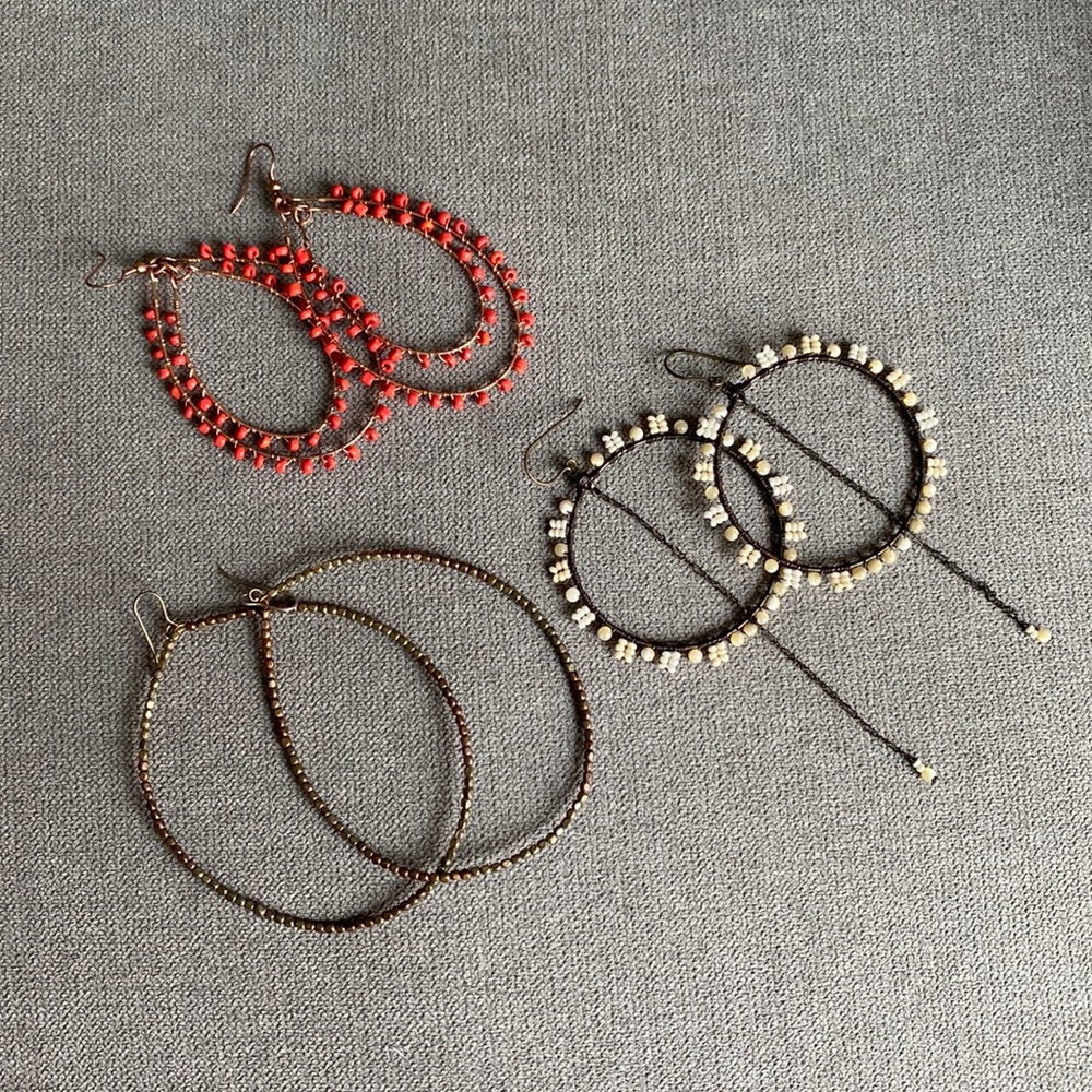 Bundle of 3 Assorted Beaded Earrings